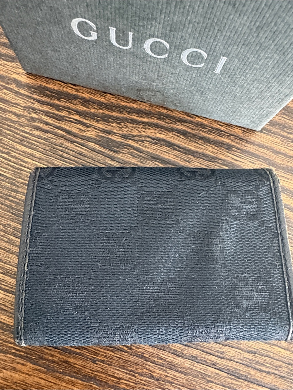 GUCCI Black Canvas GG Leather Trifold Key Holder w/ Box - Picture 9 of 9